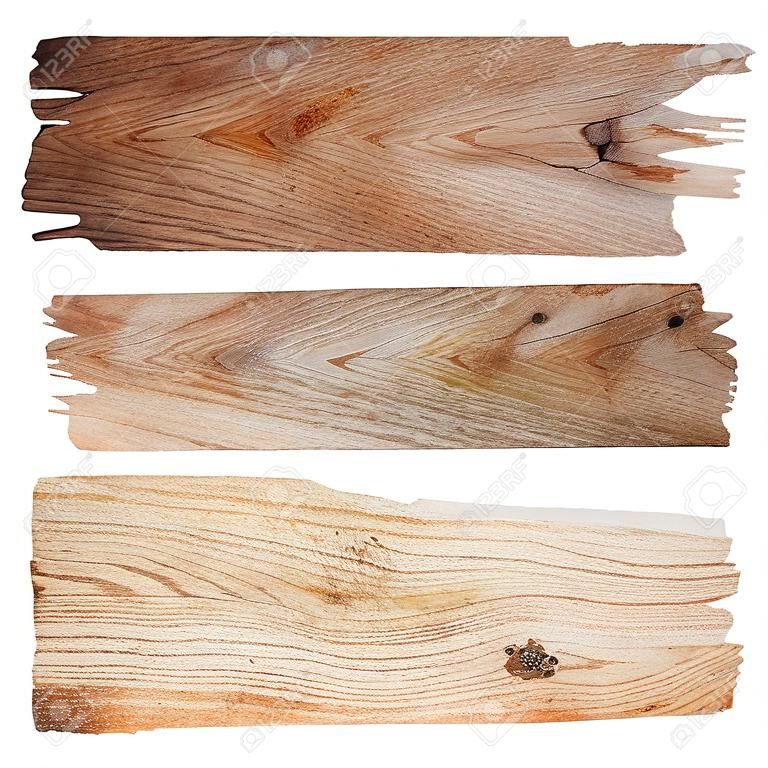 Old Wood plank, isoliert auf weißem Hintergrund Speichern Pfade Für Gestaltung der Arbeit