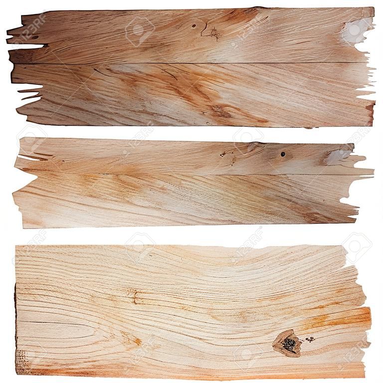 Old Wood plank, isoliert auf weißem Hintergrund Speichern Pfade Für Gestaltung der Arbeit