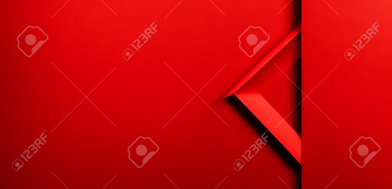 modern red background with sheets of paper with shadow. Template for business, banner, flat lay