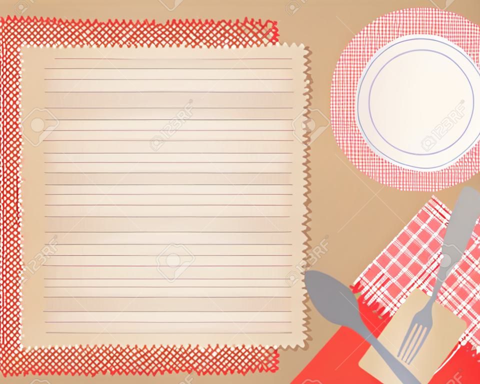 菜谱背景可用于烹饪面包店和美食菜谱背景版式横幅网页设计说明书模板文字可添加矢量插画。