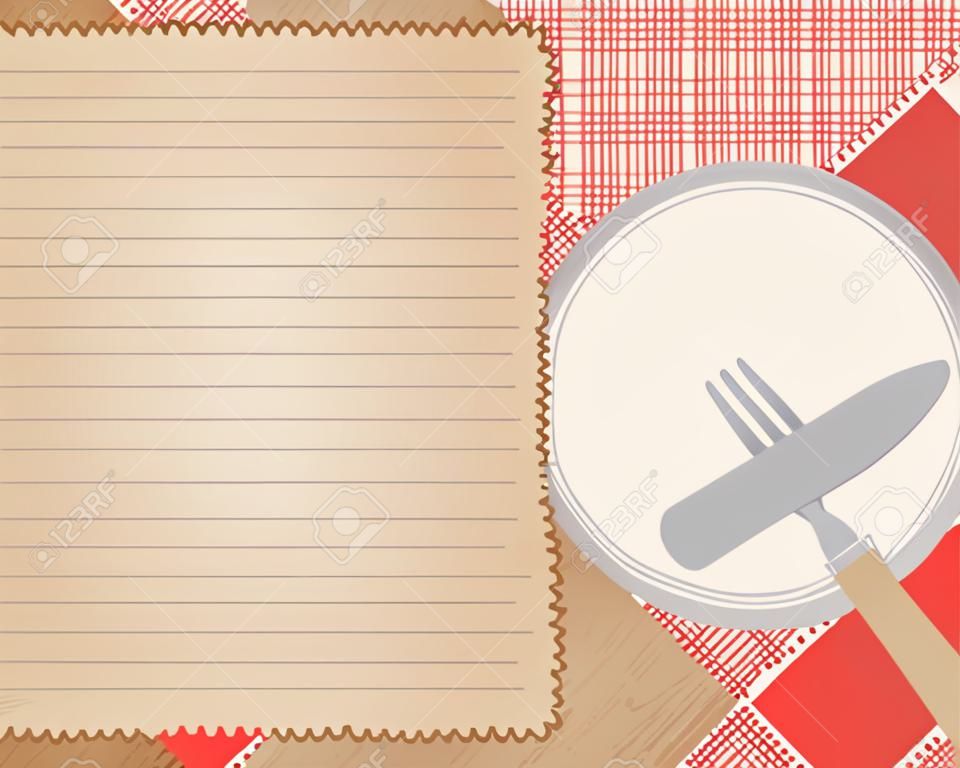 菜谱背景可用于烹饪面包店和美食菜谱背景版式横幅网页设计说明书模板文字可添加矢量插画。