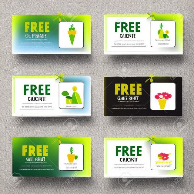 gift voucher certificate coupon, food menu and business card, tags element template. can be use for business shopping card, customer sale and promotion, layout, banner, web design. vector illustration