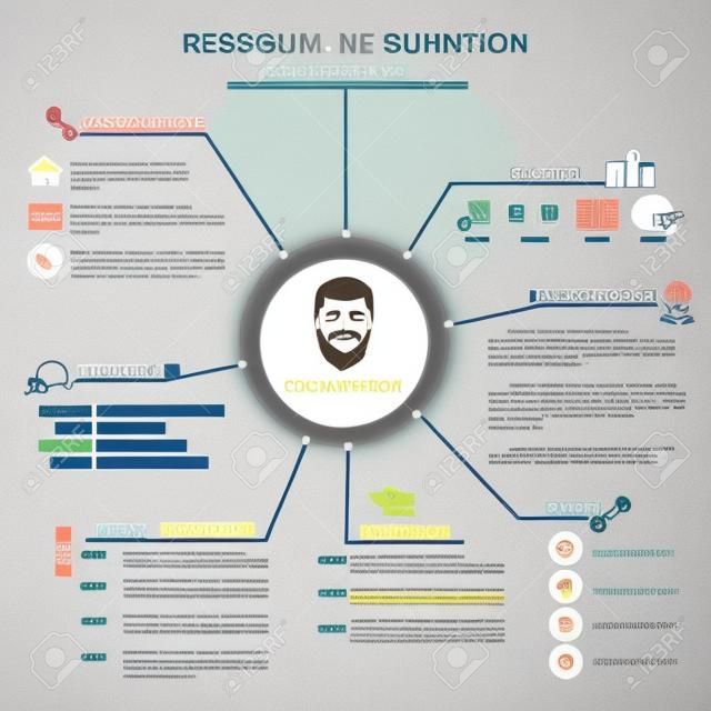 resume (cv) template infographics background and element