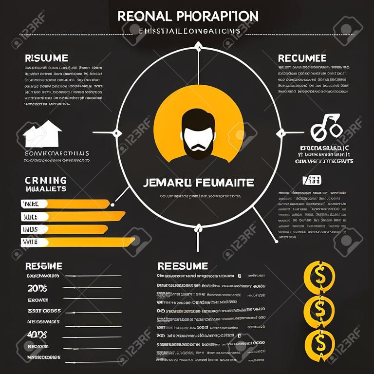 CV (cv) template infographics achtergrond en element