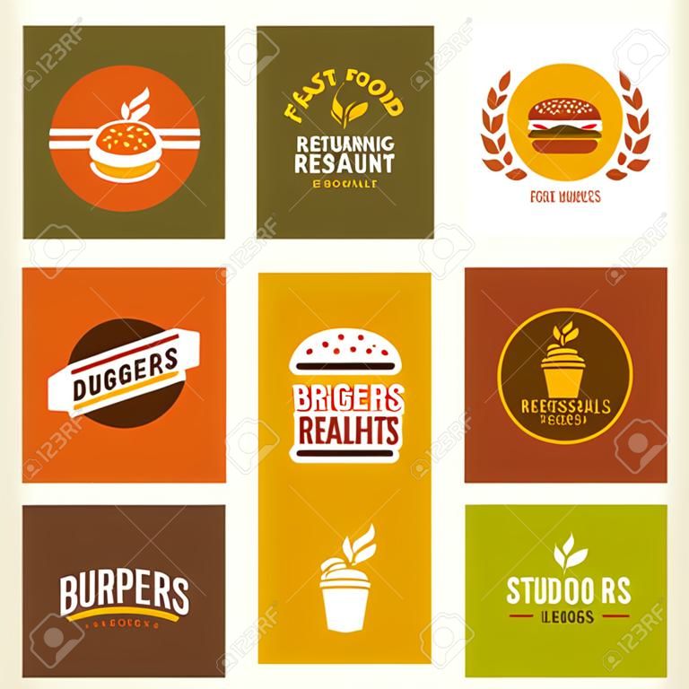 fast food restaurant vector logos and Icons set, Graphic Design Editable For Your Design