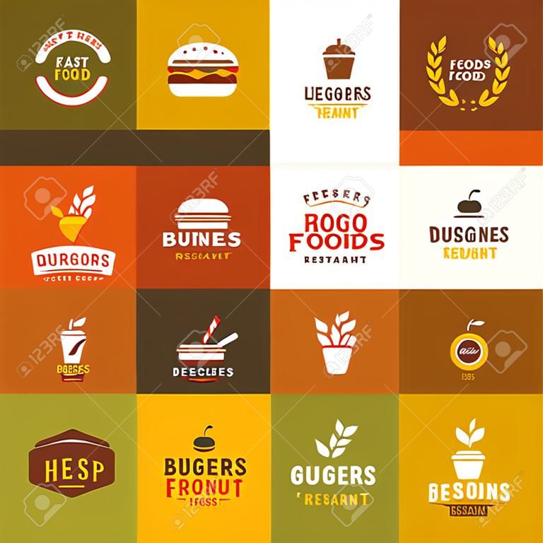 fast food restaurant vector logos and Icons set, Graphic Design Editable For Your Design