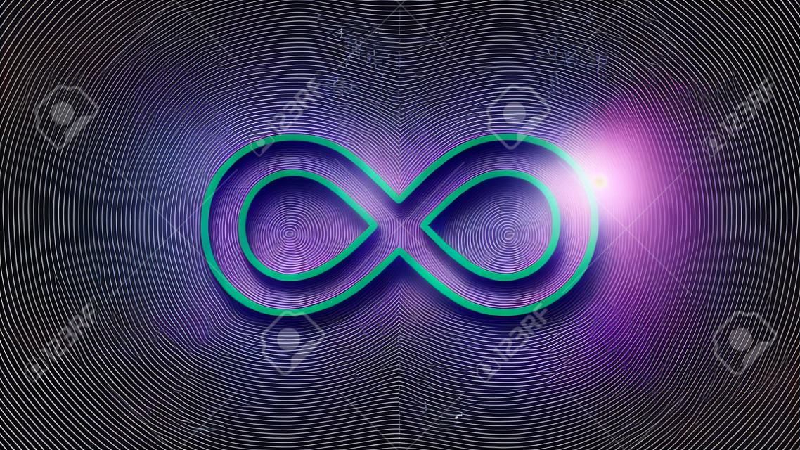 Abstract background infinity sign. Digital illustration. 3d rendering