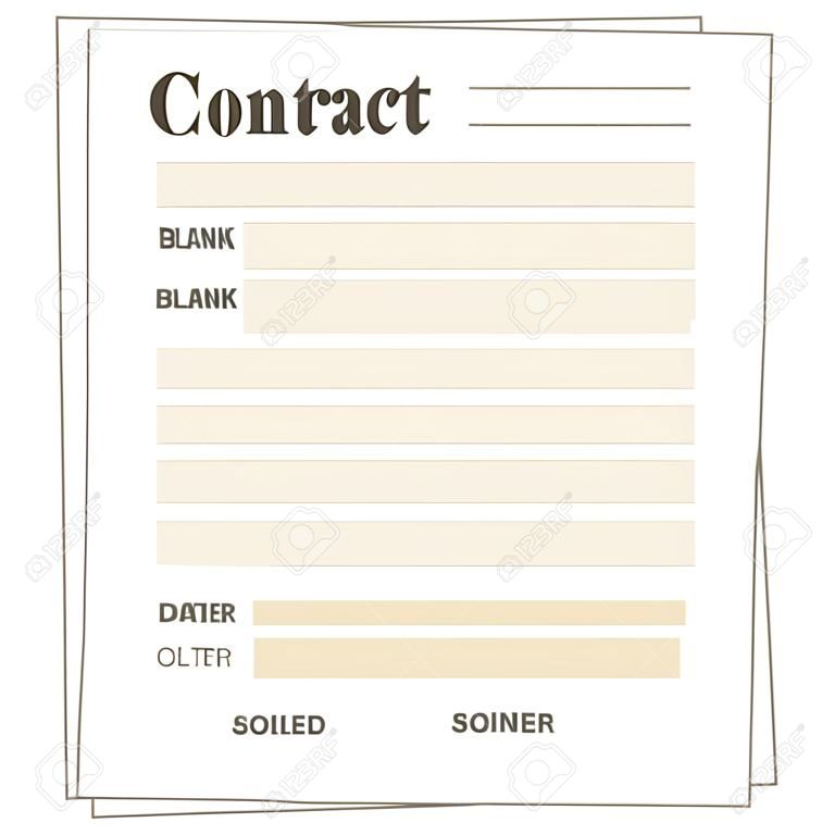 Illustration de la forme de contrat vierge de papier