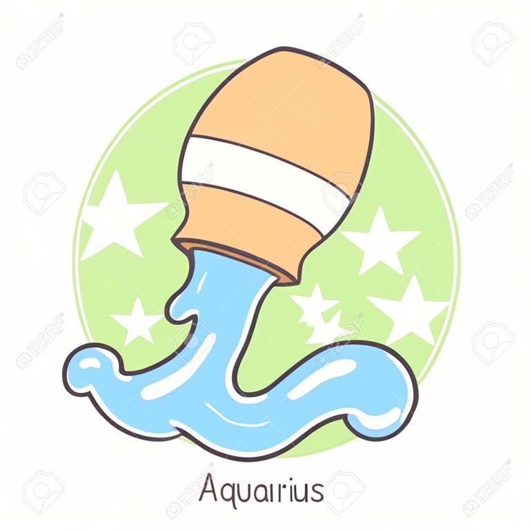 schattig aquarius vector symbool cartoon