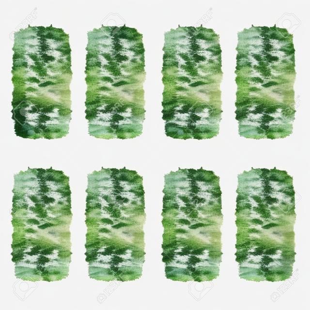 景観計画と建築レイアウト図、環境と庭の要素のための白い背景に分離された抽象的な水彩画の緑の木の上面図のコレクション。
