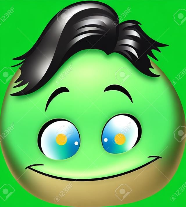 Emoji aux cheveux verts