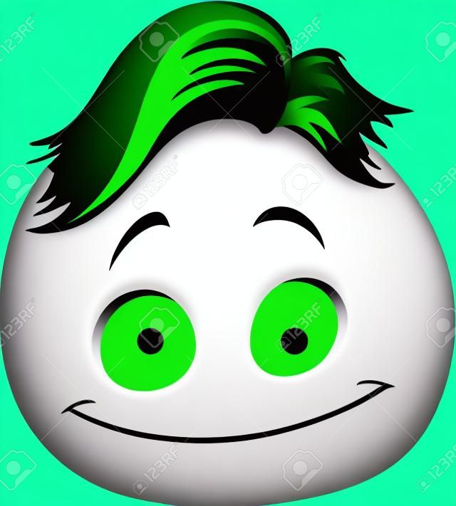 Emoji aux cheveux verts