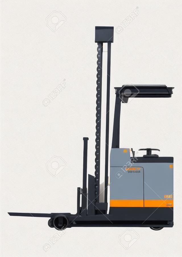  Reach truck on a white background  
