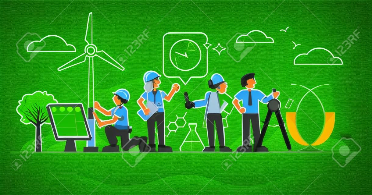 Trabalhadores de colarinho verde como conceito de esboço de ocupação do setor ambiental