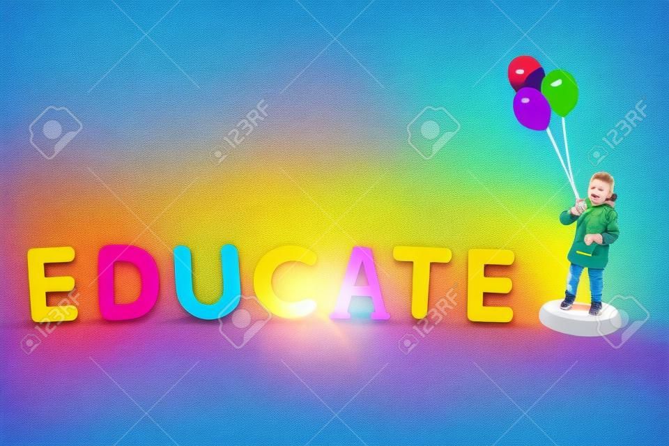 Colorful letters that spell the word - educate