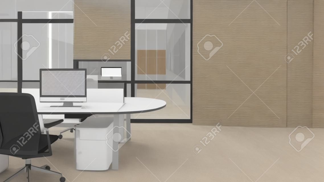 modern office room 3d rendering image