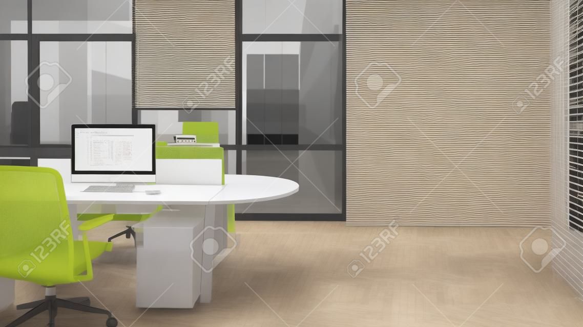 modern office room 3d rendering image