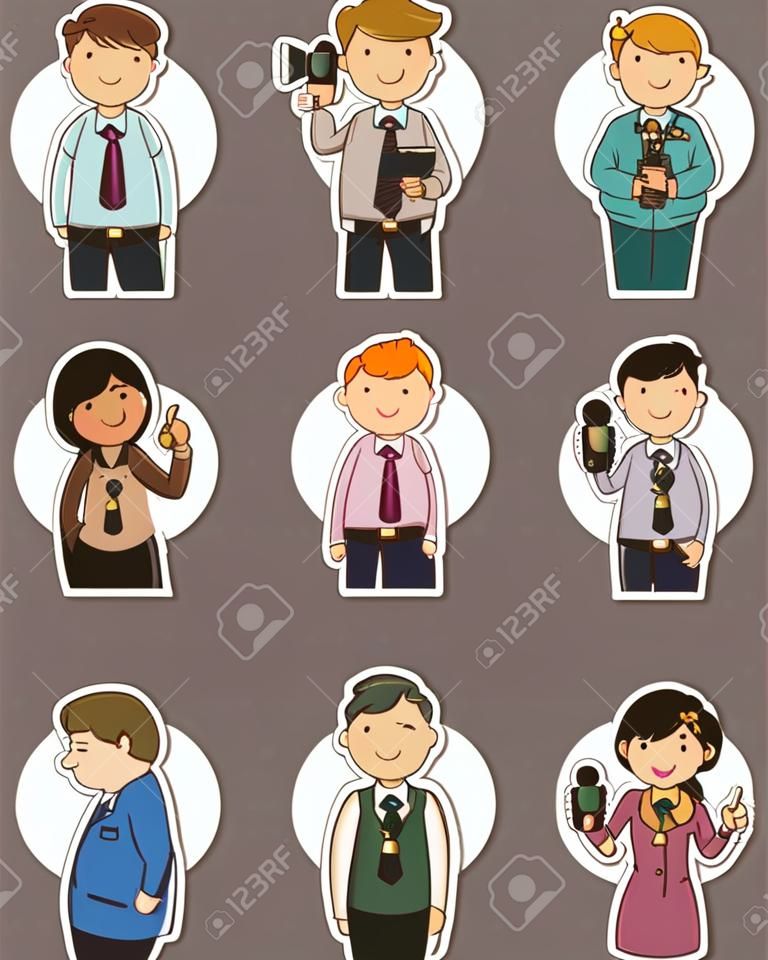 set of reporter people stickers