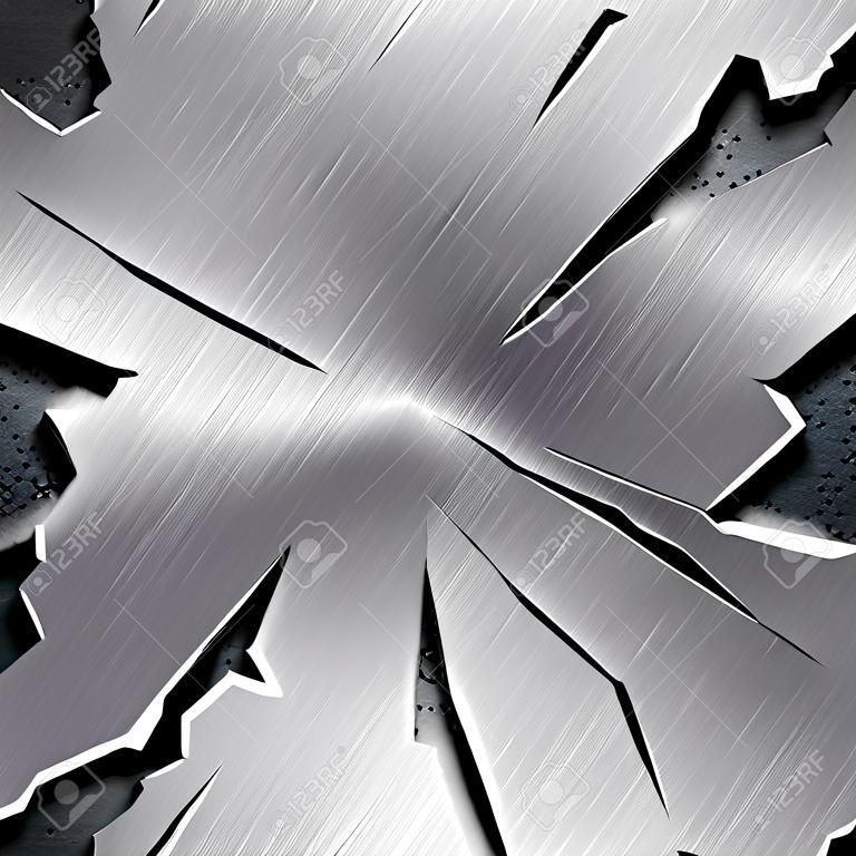 Crushed metal texture with copy space in center metal