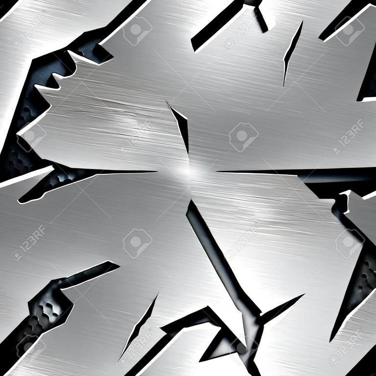 Crushed metal texture with copy space in center metal
