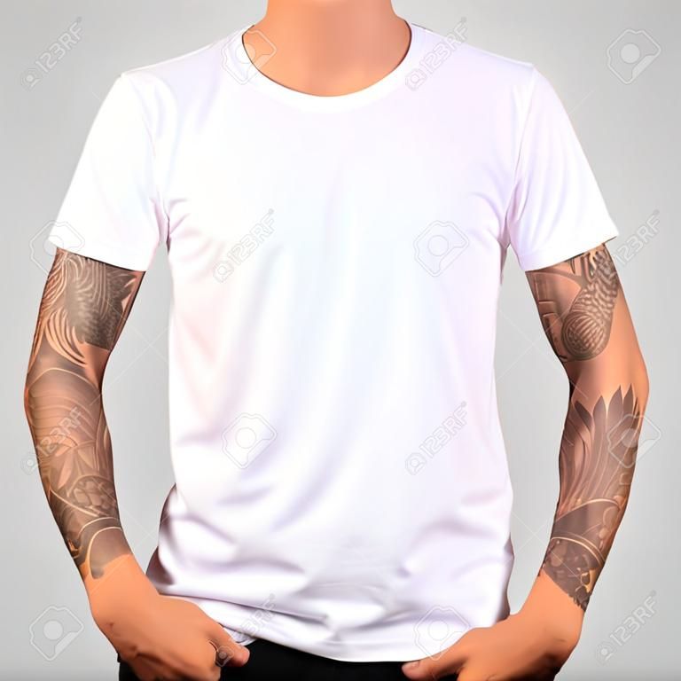 bianco modello di t-shirt