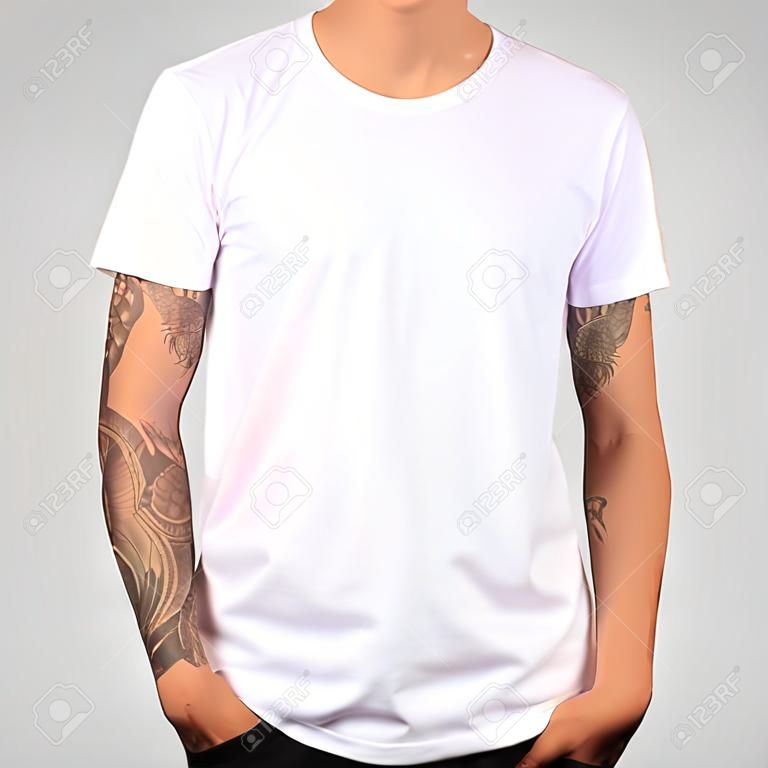 bianco modello di t-shirt