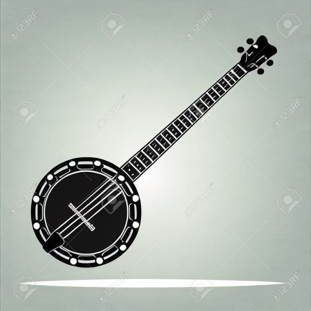Musical instrument Banjo vector illustration isolated on a white backdrop