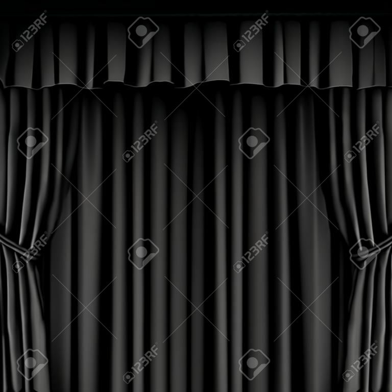 black curtain background