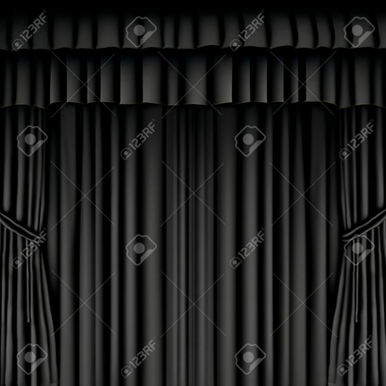 black curtain background