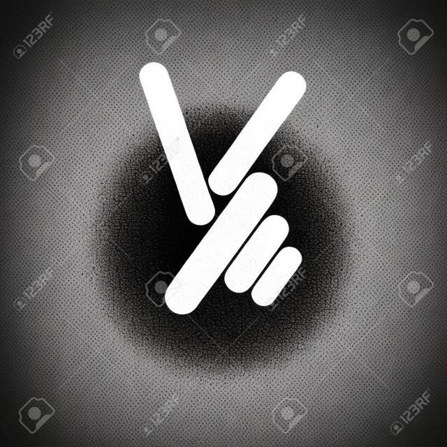 Stylizowane Logo z rąk znak zwycięstwa Fingers