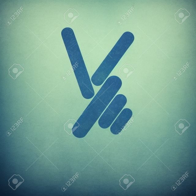 Stylised Hand Logo with Victory Sign Fingers