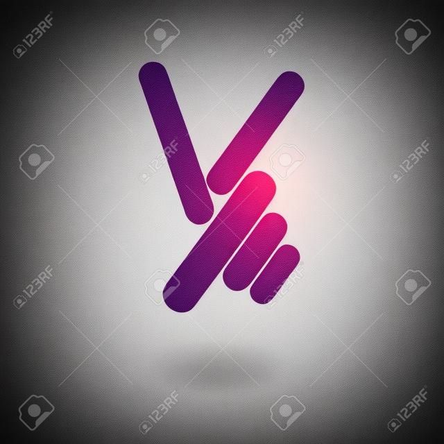 Stylizowane Logo z rąk znak zwycięstwa Fingers