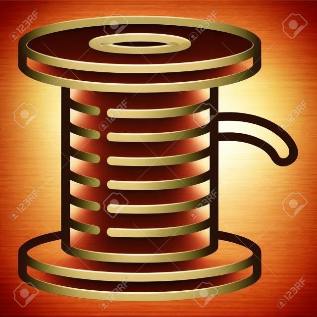Wood coil icon, outline style