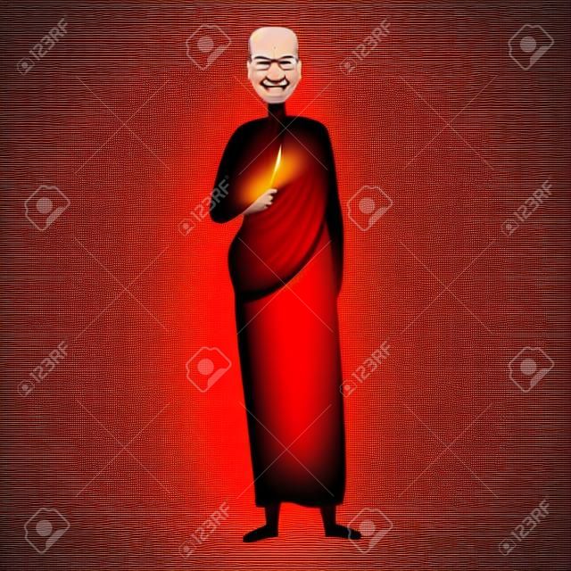 Hindu priest icon cartoon vector. Monk meditation. Indian give