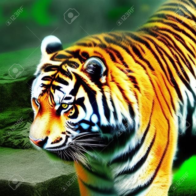 Siberian tiger in the Zoo.