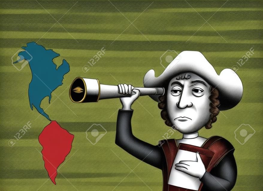 Christopher Columbus ve Amerika, karikatür