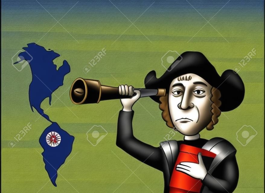 Christopher Columbus ve Amerika, karikatür