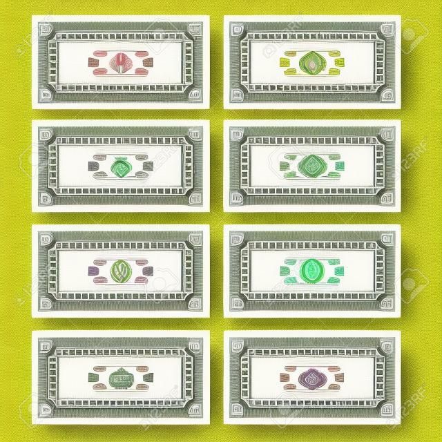 Illustrazione dettagliata delle banconote fittizio che possono essere utilizzate come giocare con denaro