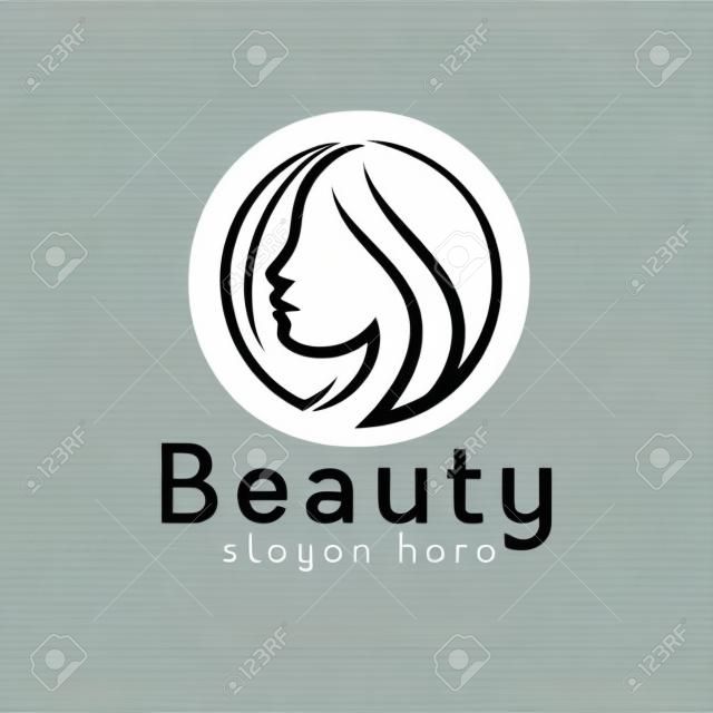 diseño de logotipo de belleza abstracto para salón y peinado, cosmética, plantilla vectorial moderna