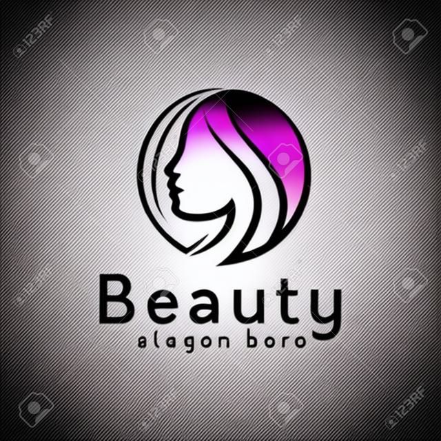 diseño de logotipo de belleza abstracto para salón y peinado, cosmética, plantilla vectorial moderna