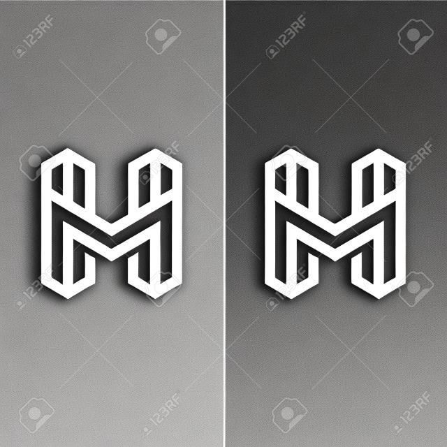 H M HM MH Letter Monogram Initial Logo Design Template. Suitable