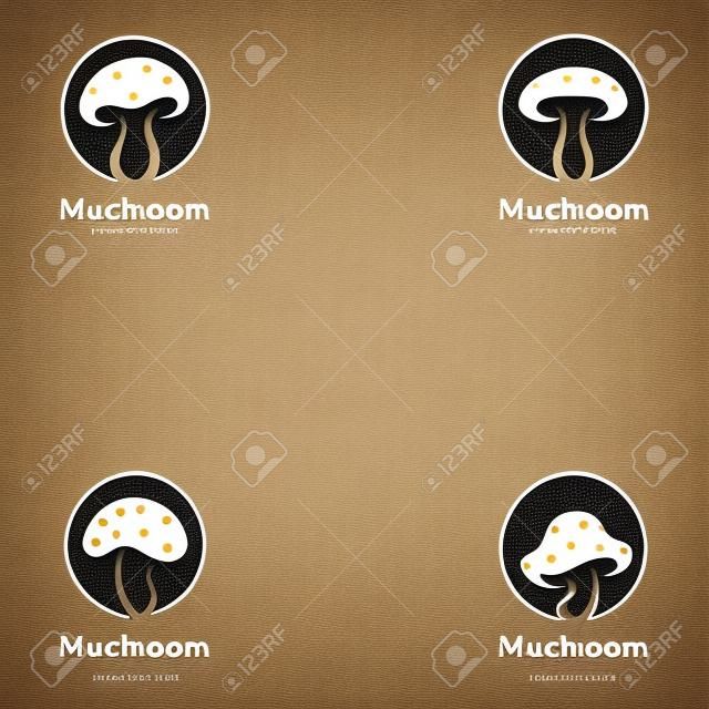 mushroom logo vector design template