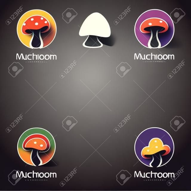 mushroom logo vector design template