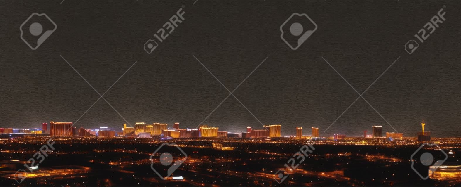 Panoramic skyline of Las Vegas where never sleep.