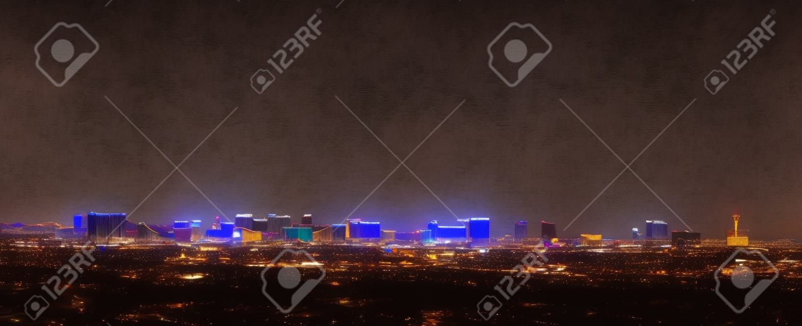 Panoramic skyline of Las Vegas where never sleep.