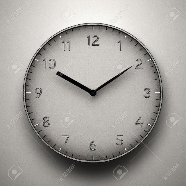 Empty printable clock face template isolated on white background