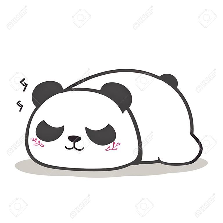 cute panda sleeping and smiling