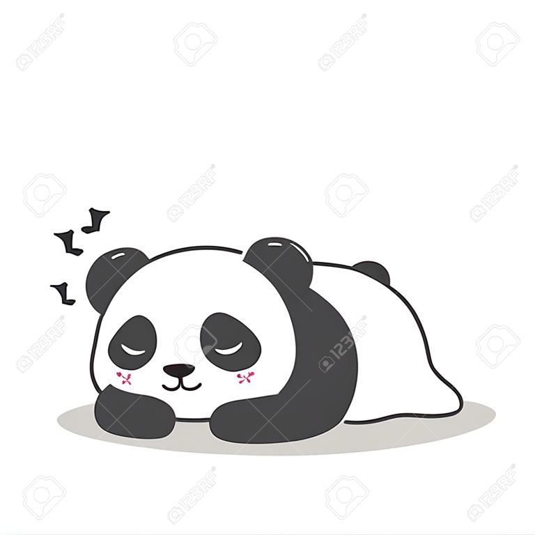 cute panda sleeping and smiling