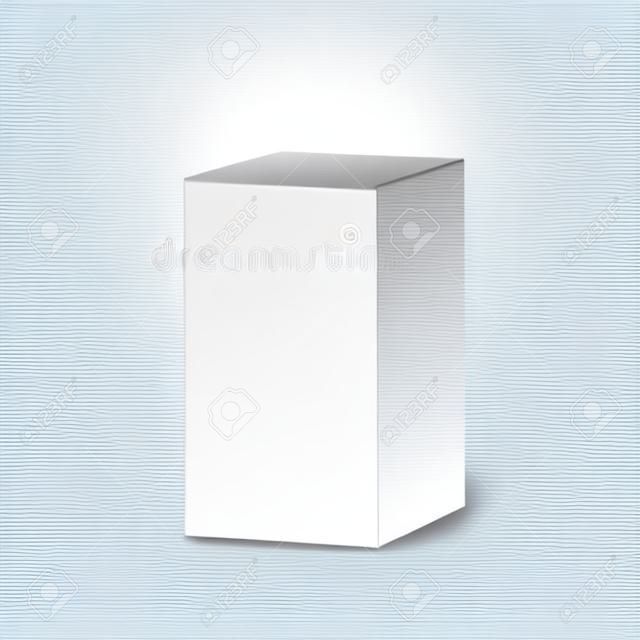 Картонная коробка на белом фоне. Белый контейнер, упаковка. Векторная иллюстрация