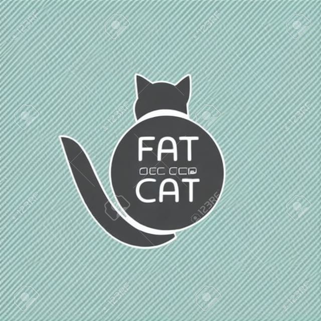 Fat contour chat logo simple illustration vectorielle